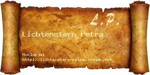 Lichtenstern Petra névjegykártya